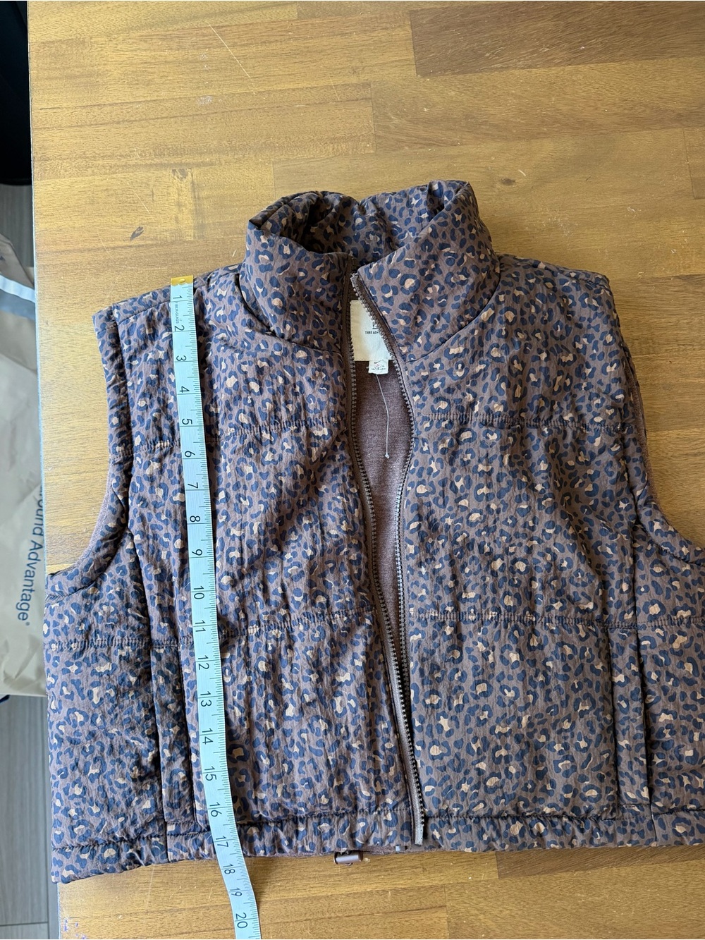 Thread & Supply Brown Leopard Quilted Sleeveless Vest